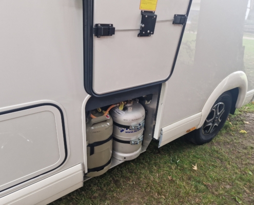 Fertiggestellte Anlage mit Tankflasche und Gasflasche